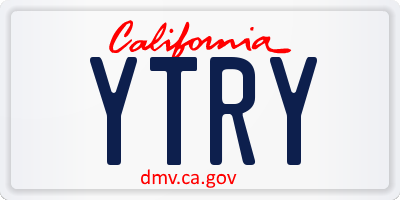 CA license plate YTRY