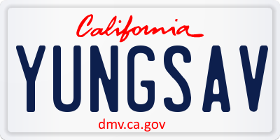 CA license plate YUNGSAV