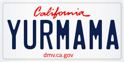 CA license plate YURMAMA