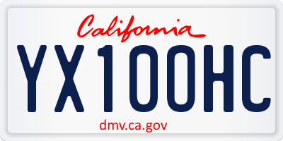 CA license plate YX10OHC