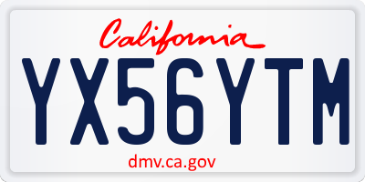 CA license plate YX56YTM