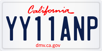 CA license plate YY11ANP