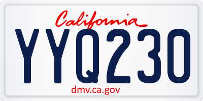 CA license plate YYQ230