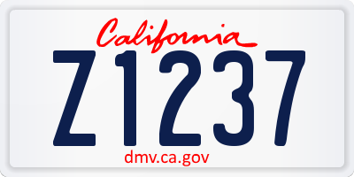 CA license plate Z1237