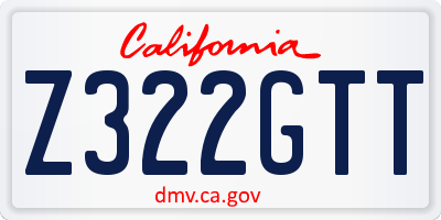 CA license plate Z322GTT