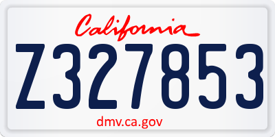 CA license plate Z327853