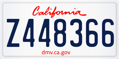 CA license plate Z448366