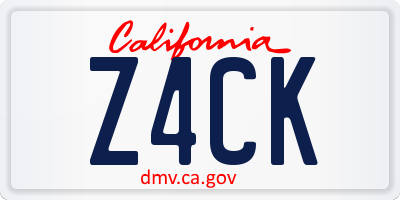 CA license plate Z4CK