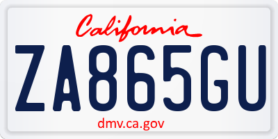 CA license plate ZA865GU