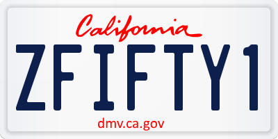 CA license plate ZFIFTY1