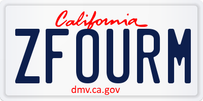 CA license plate ZFOURM