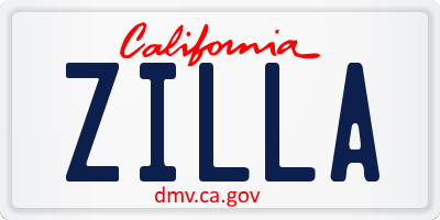 CA license plate ZILLA