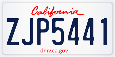 CA license plate ZJP5441