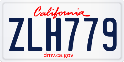 CA license plate ZLH779