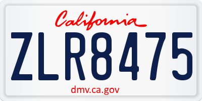 CA license plate ZLR8475