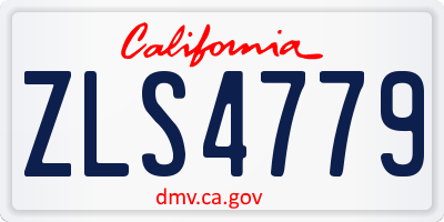 CA license plate ZLS4779