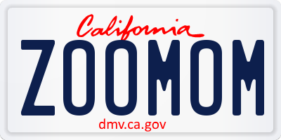 CA license plate ZOOMOM