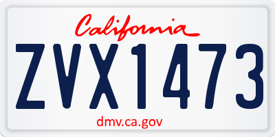 CA license plate ZVX1473