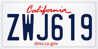 CA license plate ZWJ619