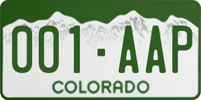 CO license plate 001AAP