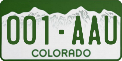 CO license plate 001AAU