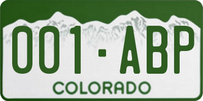 CO license plate 001ABP