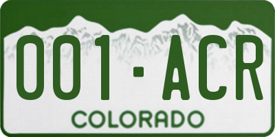 CO license plate 001ACR