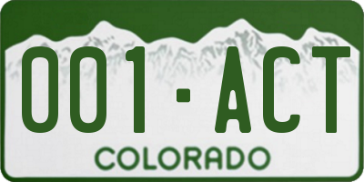 CO license plate 001ACT