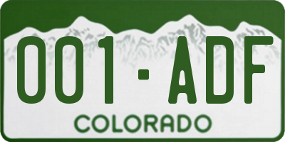 CO license plate 001ADF