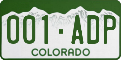 CO license plate 001ADP