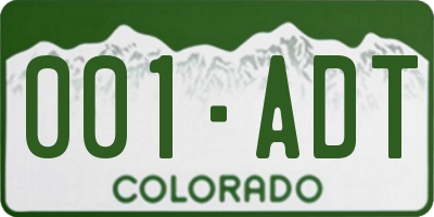 CO license plate 001ADT