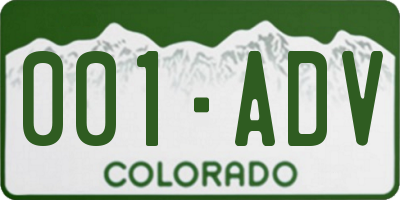 CO license plate 001ADV