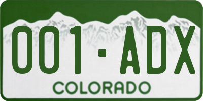 CO license plate 001ADX