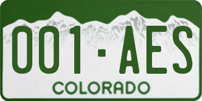 CO license plate 001AES