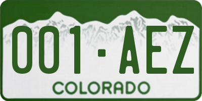 CO license plate 001AEZ