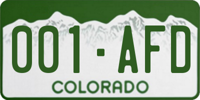 CO license plate 001AFD