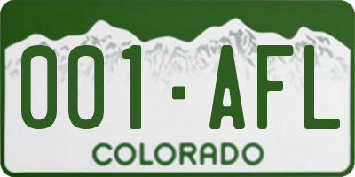 CO license plate 001AFL