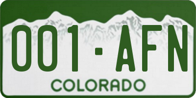 CO license plate 001AFN