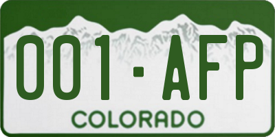 CO license plate 001AFP