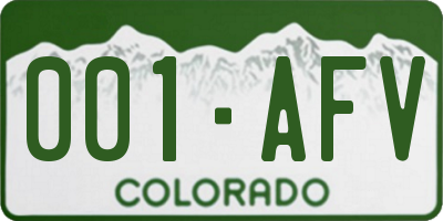 CO license plate 001AFV