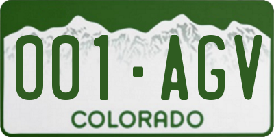 CO license plate 001AGV