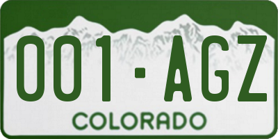 CO license plate 001AGZ