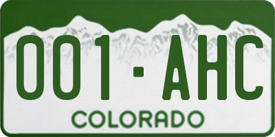 CO license plate 001AHC