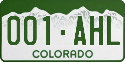 CO license plate 001AHL