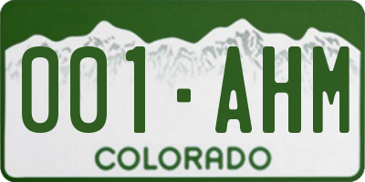 CO license plate 001AHM