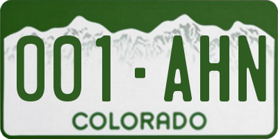 CO license plate 001AHN