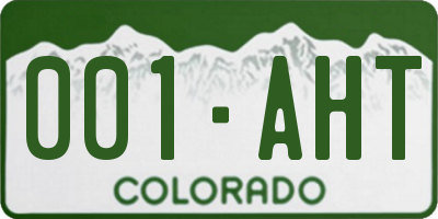 CO license plate 001AHT