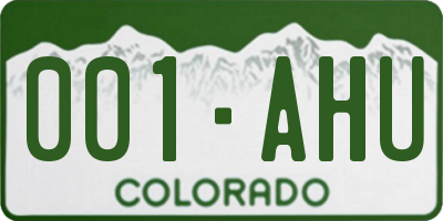 CO license plate 001AHU