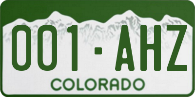 CO license plate 001AHZ