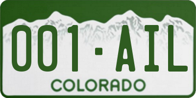 CO license plate 001AIL